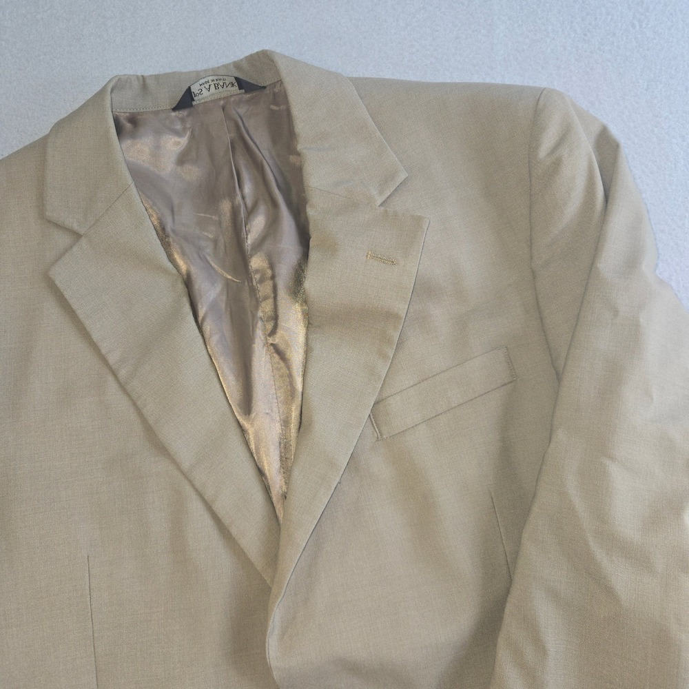 Jos. A. Bank Blazer Mens 40R Tan Two Button Notch Lapel Solid Sport Coat